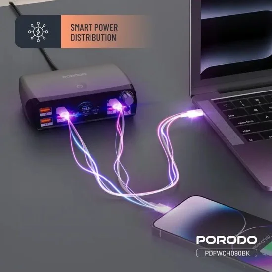 Porodo PowerGate Smart Charging Station - Black